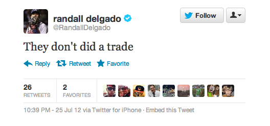 Randall Delgado Tweet